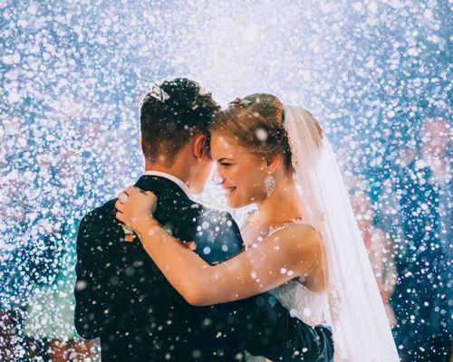 bride and groom getting married